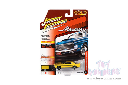 Round 2 Johnny Lightning - Classic Gold 2022 Release 2 Set B | Mercury Cougar Eliminator (1969, 1/64 scale diecast model car, Yellow) JLSP246/24B