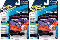 Round 2 Johnny Lightning - Classic Gold 2022 Release 2 Set A | Plymouth Savoy Max Wedge (1962, 1/64 scale diecast model car, Silhouette Black) JLSP248/24A