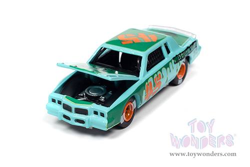 Round 2 Johnny Lightning - Street Freaks | Pontiac&reg; Grand Prix&trade; Stock Cars #45 "Beat Locals" - Demolition Derby (1982, 1/64 scale diecast model car, Light Blue/Green Graphics) JLSP253/24A