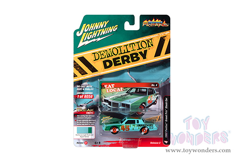 Round 2 Johnny Lightning - Street Freaks | Pontiac&reg; Grand Prix&trade; Stock Cars #45 "Beat Locals" - Demolition Derby (1982, 1/64 scale diecast model car, Light Blue/Green Graphics) JLSP253/24A