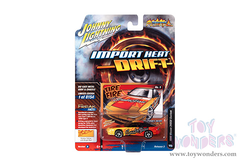 Round 2 Johnny Lightning - Street Freaks | Nissan 240SX "Smoke Show" - Import Heat/Drift (1990, 1/64 scale diecast model car, Yellow/Red Flames) JLSP254/24B
