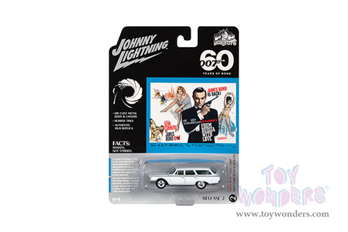 Round 2 Johnny Lightning - Pop Culture Series | James Bond 007 Ford Ranch Wagon - From Russia With Love (1960, 1/64 scale diecast model car, White) JLSP258/24