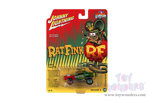 Round 2 Johnny Lightning - Pop Culture Series | Rat Fink Dodge Super Bee with Zinger Body (1970, 1/64 scale diecast model car, Red/Green) JLSP271/24