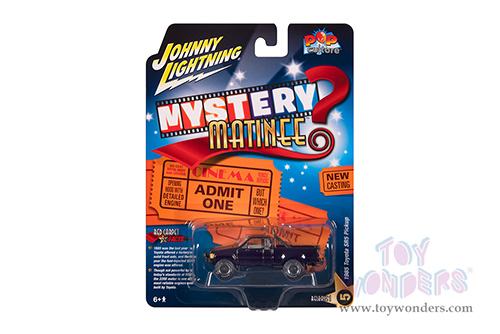 Round 2 Johnny Lightning - Pop Culture Series | Mystery Matinee 1985 Toyota Pickup (1985, 1/64 scale diecast model car, Black) JLSP374/24