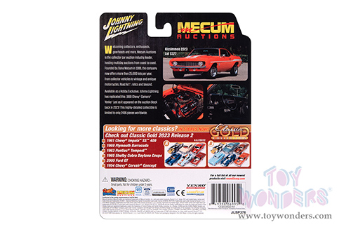 Round 2 Johnny Lightning - Chevrolet® Yenko® Camaro® "Mecum Auctions" (1969, 1/64 scale diecast model car, Hugger Orange) JLSP376/24
