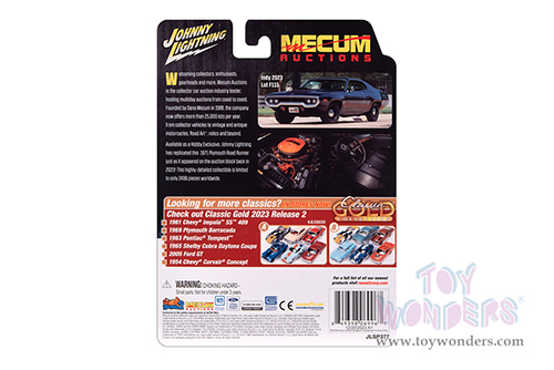 Round 2 Johnny Lightning - Plymouth Road Runner "Mecum Auctions" (1971, 1/64 scale diecast model car, Gloss Black) JLSP377/24