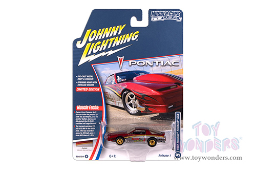 Round 2 Johnny Lightning - Muscle Cars U.S.A. | Pontiac® Firebird® GTA "King of the Jungle" (1987, 1/64 scale diecast model car, Metallic Red w/Silver & Gold) JLSP385/24A MAP: $9.49