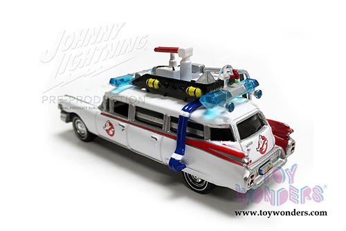 Round 2 Johnny Lightning - Silver Screens Machines | Ghostbusters&reg; Ecto-1A Cadillac Ambulance (1959, 1/64 scale diecast model car, White) JLSS006/24