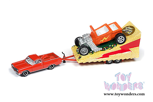 Round 2 Johnny Lightning - Tow & Go 2019 Release 1 Set B (1/64 scale diecast model car, Asstd.) JLTG001/36B