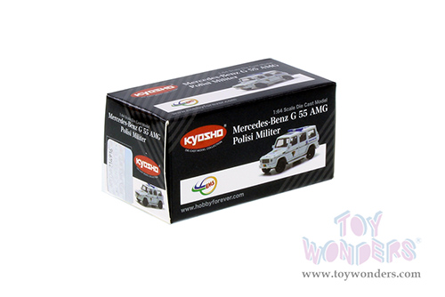 Kyosho - Mercedes-Benz G 55 AMG Polisi Militer (1/64 scale diecast model car, White) K07021H1W