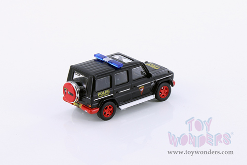Kyosho - Mercedes-Benz G 55 AMG Polisi Korps Brimob (1/64 scale diecast model car, Black) K07021H2BK