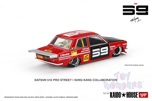 Mini GT - Kaido House | Datsun 510 Pro Street SK510 (Designed by Jun Imai) (1/64 scale diecast model car, Red/Black) KHMG003R