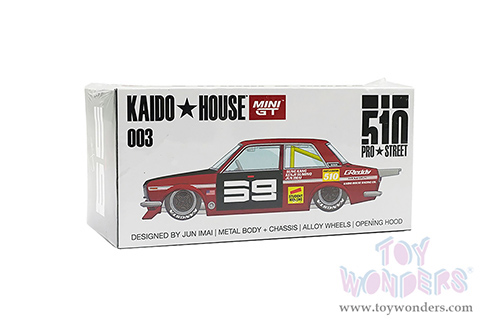 Mini GT - Kaido House | Datsun 510 Pro Street SK510 (Designed by Jun Imai) (1/64 scale diecast model car, Red/Black) KHMG003R
