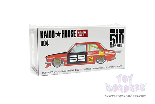 Mini GT - Kaido House | Datsun 510 Pro Street SK510 (Designed by Jun Imai) (1/64 scale diecast model car, Orange/Black) KHMG004OR