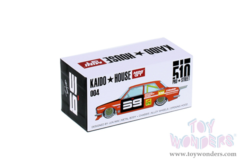Mini GT - Kaido House | Datsun 510 Pro Street SK510 (Designed by Jun Imai) (1/64 scale diecast model car, Orange/Black) KHMG004OR