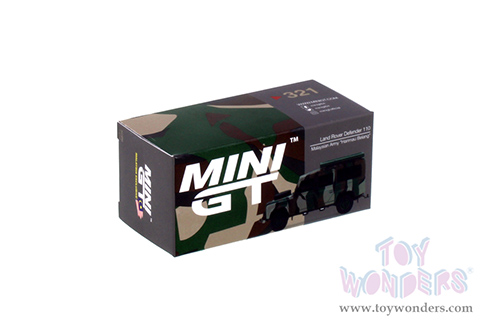 Mini GT - Malaysia Exclusive | Land Rover Defender 110 Malaysian Army "Harimau Belang" (1/64 scale diecast model car, Green Camouflage) MGT00321/48