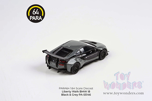 Paragon - Liberty Walk BMW i8 (1/64 scale diecast model car, Black/Grey) PA55146GY