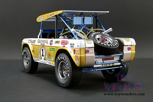 Real Art Replicas - Ford Big Oly Bronco #1 Parnelli Jones Baja 1000 Champion (1/18 scale diecast model car, Yelllow/White) RAR18001