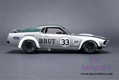Real Art Replicas - Allan Moffat #33 Ford Mustang Boss 302 Trans Am Hard Top (1969, 1/18 scale diecast model car, Silver/Green) RAR18002
