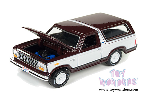 Round 2 Racing Champions Mint - Ford Bronco (1980, 1/64 scale diecast model car, Maroon/White) RC006/24B