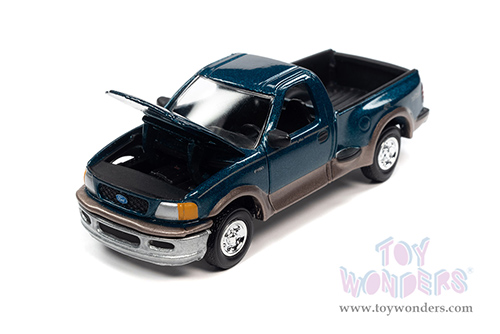 Round 2 Racing Champions Mint 2022 Release 2 | Ford F-150 Pickup Truck (1997, 1/64 scale diecast model car, Caymen Blue/Beige) RCSP022/24