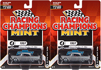 Round 2 Racing Champions Mint 2022 Release 2 | Chevy&reg; Bel Air&reg; Hardtop (1957, 1/64 scale diecast model car, Silver Metallic/White Top) RCSP023/24