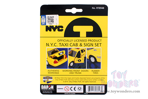 Daron® - N.Y.C. Taxi Cab & Sign set (1/43 scale diecast model car, Yellow) RT8948