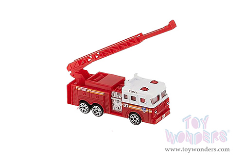 Daron Realtoy® - F.D.N.Y. Ladder Fire Truck (3" diecast model car, Red/White) RT8953F