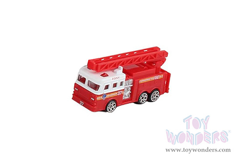 Daron Realtoy® - F.D.N.Y. Ladder Fire Truck (3" diecast model car, Red/White) RT8953F