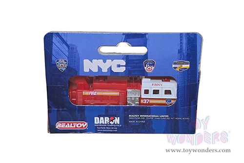 Daron Realtoy® - F.D.N.Y. Ladder Fire Truck (3" diecast model car, Red/White) RT8953F