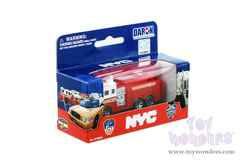 Daron Realtoy® - F.D.N.Y. Ladder Fire Truck (3" diecast model car, Red/White) RT8953F
