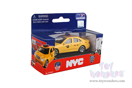 Daron Realtoy® - N.Y.C. Ford Taxi Cab (3" diecast model car, Yellow) RT8953T