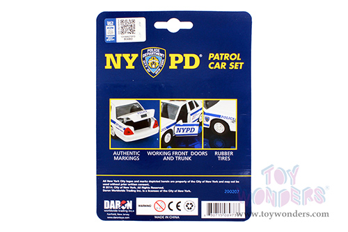 Daron® - NYPD® Patrol Car set (1/43 scale diecast model car, White) RT8973