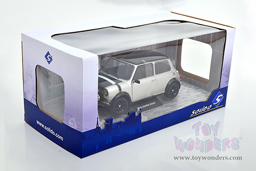 Solido - Mini Cooper Sport "Street Fighter" (1998, 1/18 scale diecast model car, Platinum Silver/Black hood and top) S1800608
