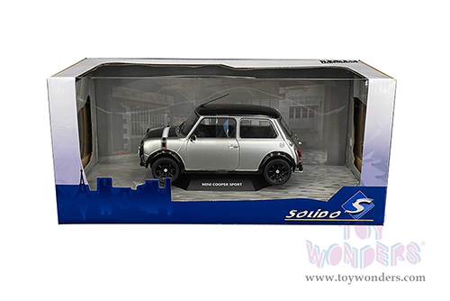 Solido - Mini Cooper Sport "Street Fighter" (1998, 1/18 scale diecast model car, Platinum Silver/Black hood and top) S1800608