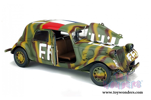 Solido - Citroën Traction 11CV FFI Hardtop (1944, 1/18 scale diecast model car, Green Camouflage) S1800902