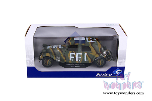 Solido - Citroën Traction 11CV FFI Hardtop (1944, 1/18 scale diecast model car, Green Camouflage) S1800902