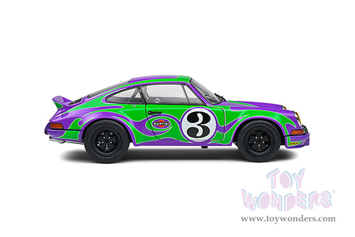 Solido Competition - Porsche 911 RSR #3 Gérard Larrousse/Willi Kauhsen "Purple Hippy Tribute" 24 Hours of Le Mans (1973, 1/18 scale diecast model car, Purple/Green) S1801117