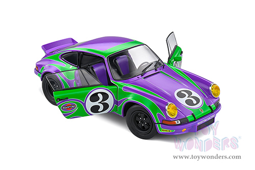Solido Competition - Porsche 911 RSR #3 Gérard Larrousse/Willi Kauhsen "Purple Hippy Tribute" 24 Hours of Le Mans (1973, 1/18 scale diecast model car, Purple/Green) S1801117