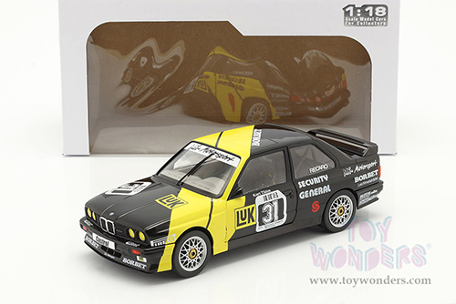 Solido Competition - BMW E30 M3 #31 Kurt Thiim "LuK" DTM Deutsche Tourenwagen Masters (1988, 1/18 scale diecast model car, Black/Yellow) S1801508