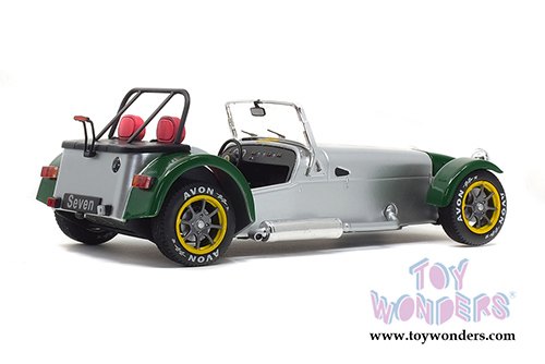 Solido - Lotus 7 Aluminum Body Convertible (1989, 1/18 scale diecast model car, Aluminium Body & Green Nose) S1801803