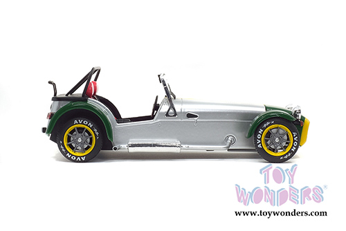 Solido - Lotus 7 Aluminum Body Convertible (1989, 1/18 scale diecast model car, Aluminium Body & Green Nose) S1801803