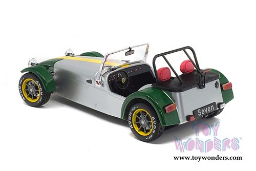 Solido - Lotus 7 Aluminum Body Convertible (1989, 1/18 scale diecast model car, Aluminium Body & Green Nose) S1801803