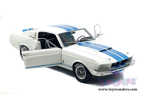 Solido - Shelby Mustang GT500 Hardtop (1967, 1/18 scale diecast model car, White/w Blue stripes) S1802901
