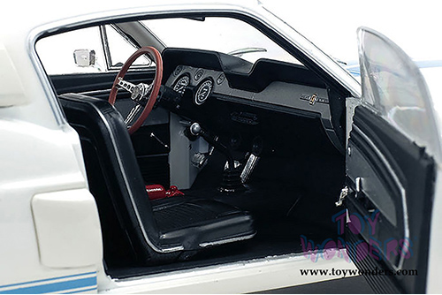 Solido - Shelby Mustang GT500 Hardtop (1967, 1/18 scale diecast model car, White/w Blue stripes) S1802901