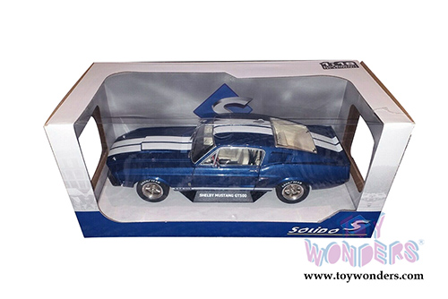 Solido - Ford Mustang Shelby GT500 Hardtop (1967, 1/18 scale diecast model car, Nightmist Blue/White) S1802903