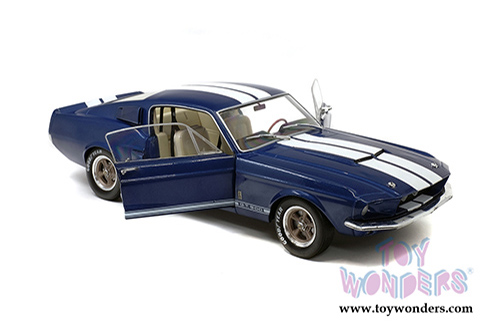 Solido - Ford Mustang Shelby GT500 Hardtop (1967, 1/18 scale diecast model car, Nightmist Blue/White) S1802903