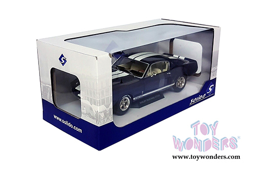 Solido - Ford Mustang Shelby GT500 Hardtop (1967, 1/18 scale diecast model car, Nightmist Blue/White) S1802903