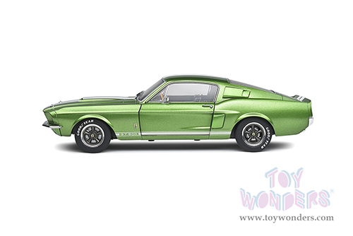 Solido - Shelby GT500 Hardtop (1967, 1/18 scale diecast model car, Lime Green/White stripes) S1802907