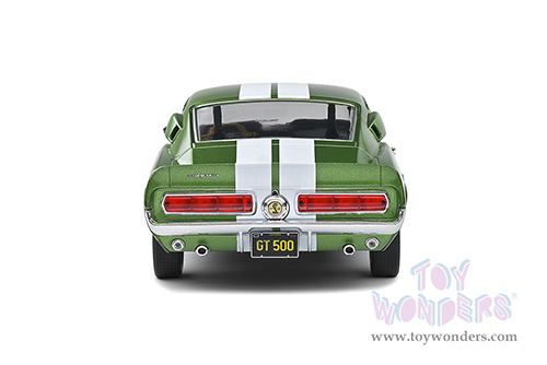 Solido - Shelby GT500 Hardtop (1967, 1/18 scale diecast model car, Lime Green/White stripes) S1802907